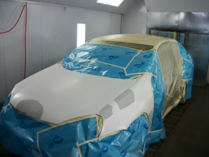 Prius during paint job